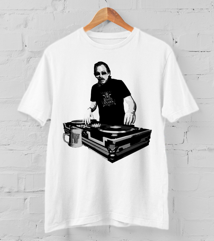DJ Fever Black Death Coffee Turntable Maven T-Shirt