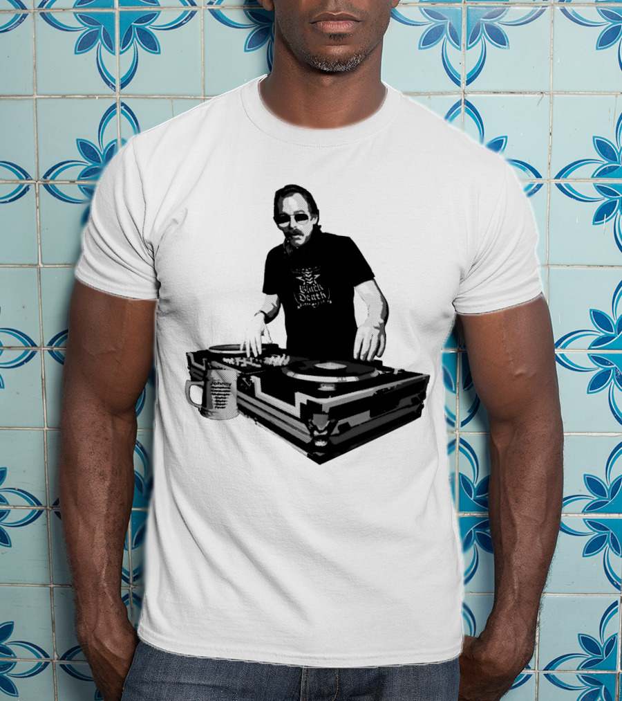 DJ Fever Black Death Coffee Turntable Maven T-Shirt