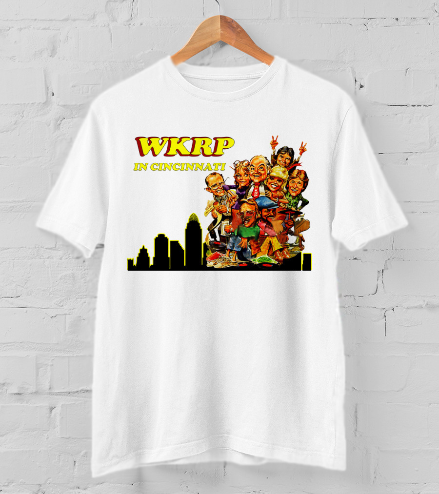 WKRP In Cincinnati Characters And Skyline T-Shirt