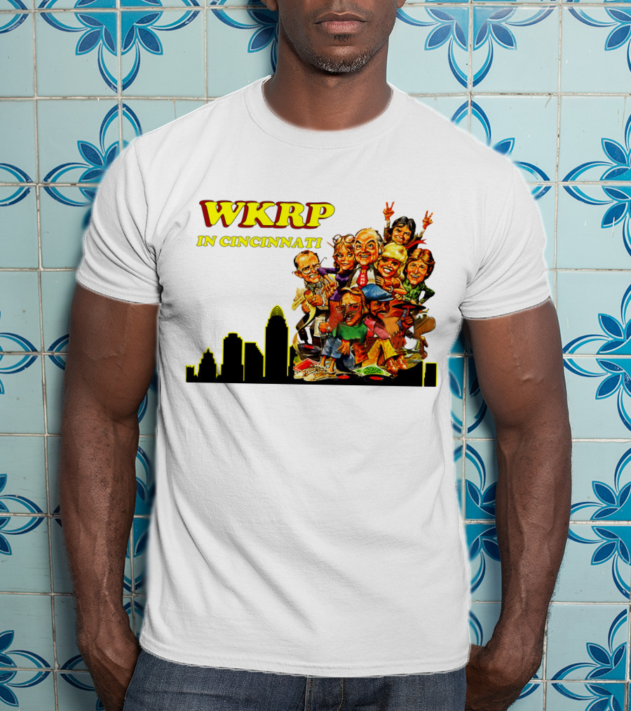 WKRP In Cincinnati Characters And Skyline T-Shirt