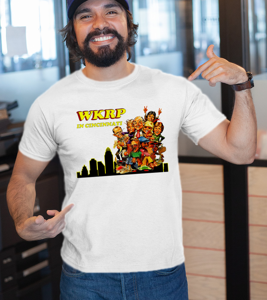 WKRP In Cincinnati Characters And Skyline T-Shirt