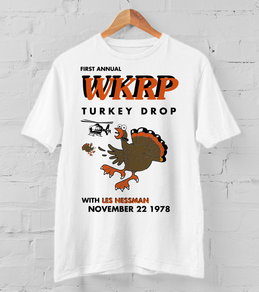 First Annual WKRP Turkey Drop With Les Nessman November 22 1978 T-Shirt