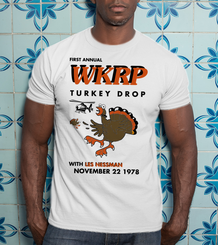 First Annual WKRP Turkey Drop With Les Nessman November 22 1978 T-Shirt