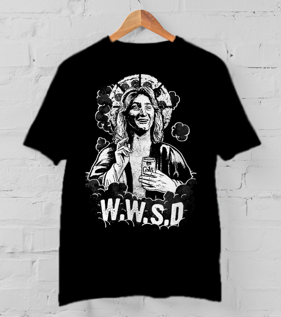 Fast Times WWSD Spicoli With Malt Can And Halo T-Shirt