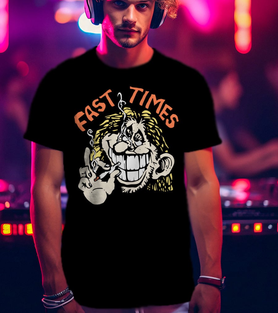 Fast Times Cheech And Chong Style Smoking Cartoon T-Shirt