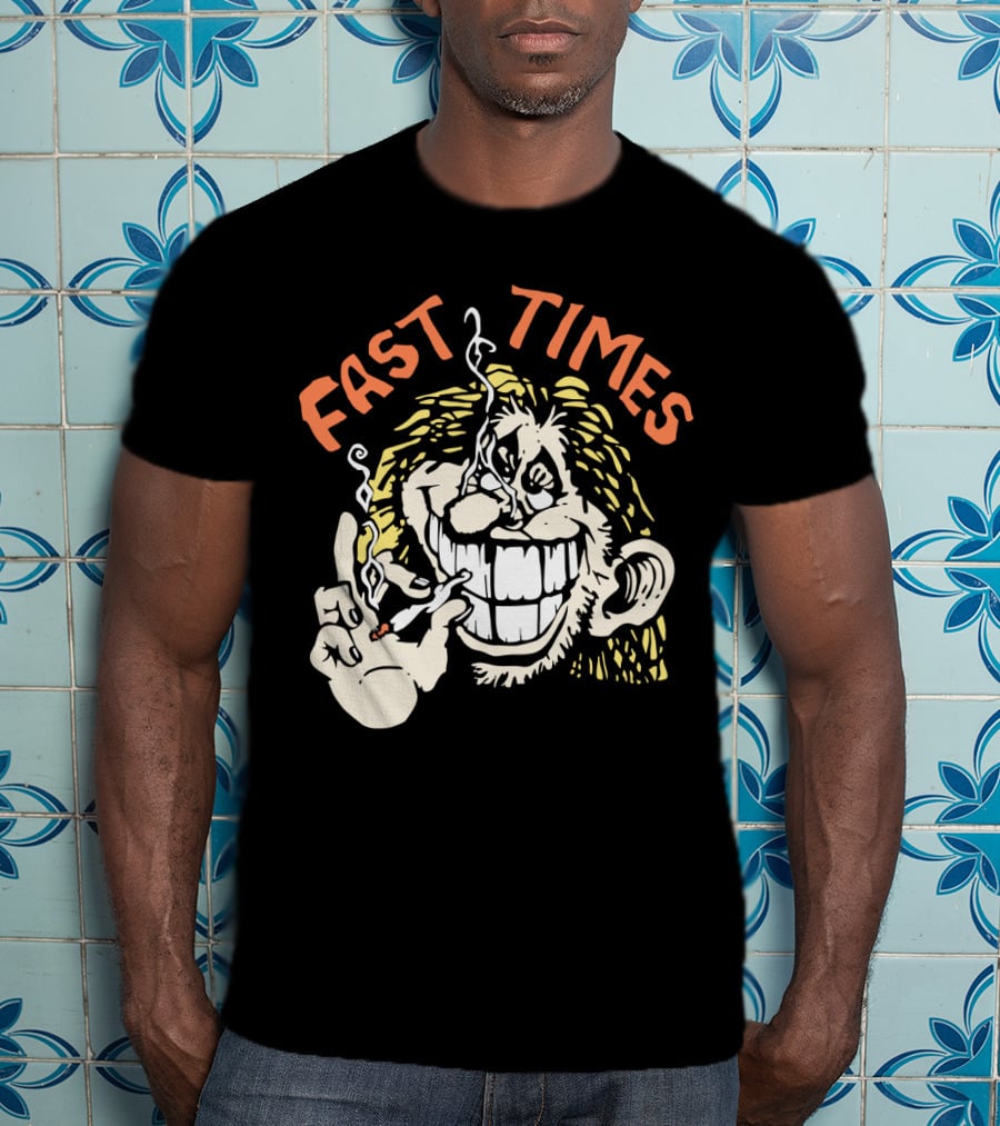 Fast Times Cheech And Chong Style Smoking Cartoon T-Shirt