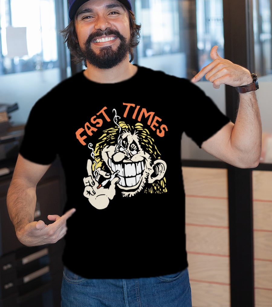 Fast Times Cheech And Chong Style Smoking Cartoon T-Shirt