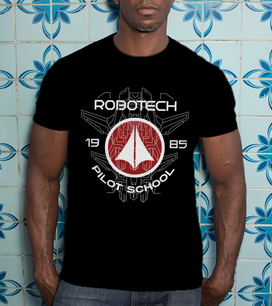 Robotech Pilot School 1985 Mecha Wing Emblem T-Shirt