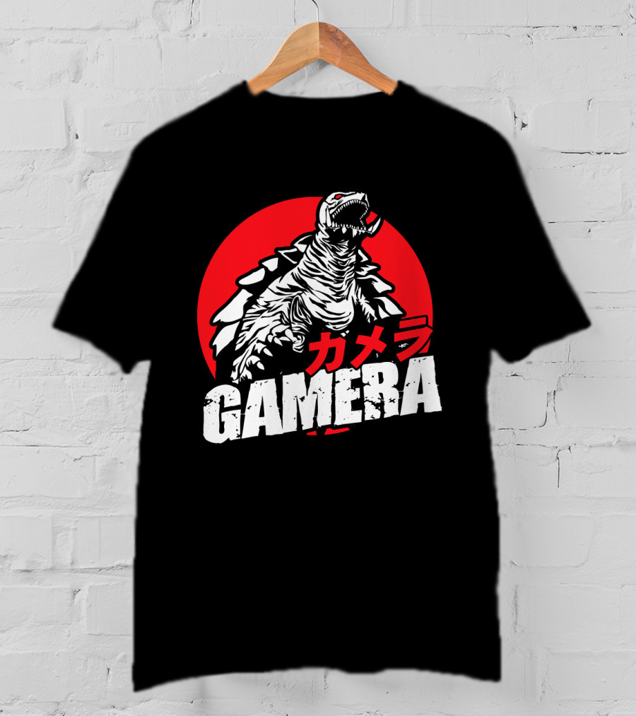 GAMERA Flying Turtle Kaiju Red Circle Background T-Shirt