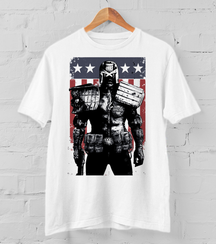 Judge Dredd Judgement Day Stars And Stripes Comic Hero T-Shirt