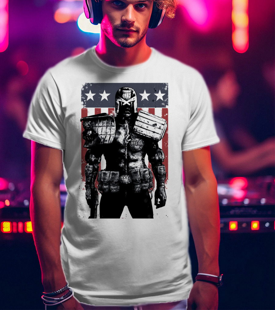 Judge Dredd Judgement Day Stars And Stripes Comic Hero T-Shirt