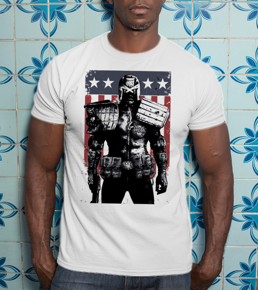 Judge Dredd Judgement Day Stars And Stripes Comic Hero T-Shirt