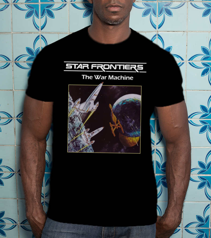 Star Frontiers The War Machine Spaceship Battle Scene T-Shirt