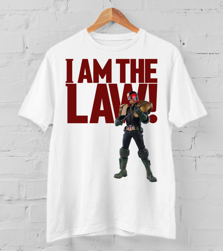 Judge Dredd I Am The Law Action Figure Stance T-Shirt