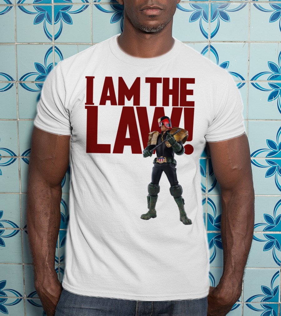 Judge Dredd I Am The Law Action Figure Stance T-Shirt