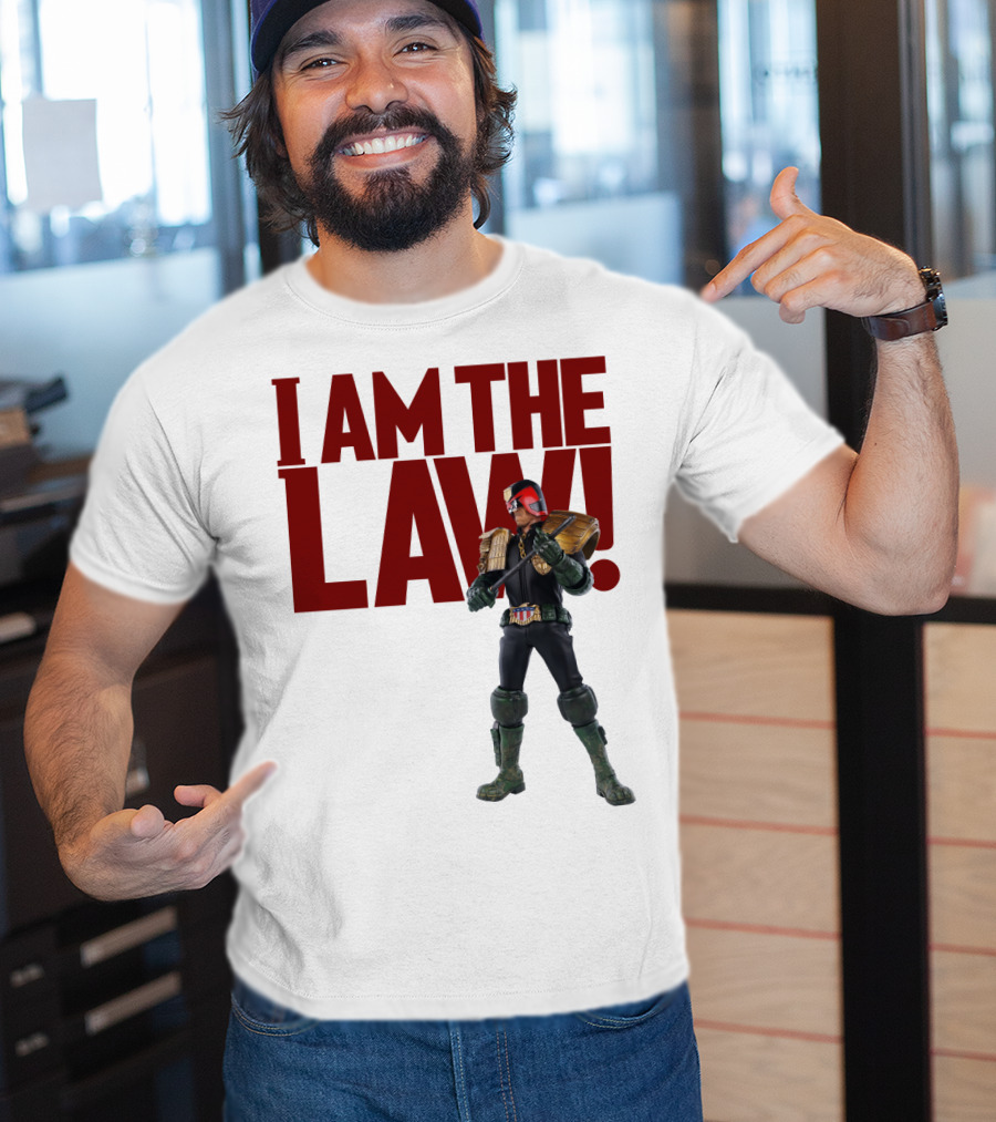 Judge Dredd I Am The Law Action Figure Stance T-Shirt