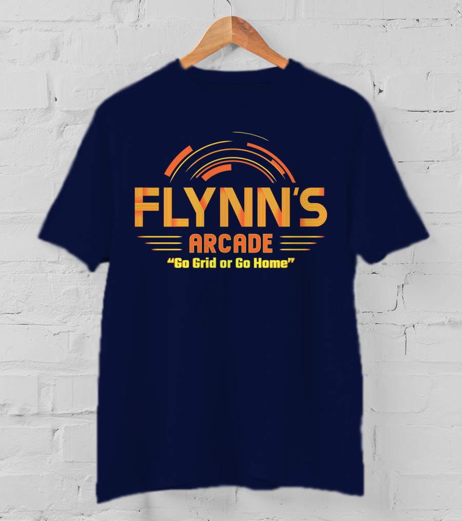Flynn's Arcade Go Grid Or Go Home Retro Gaming T-Shirt
