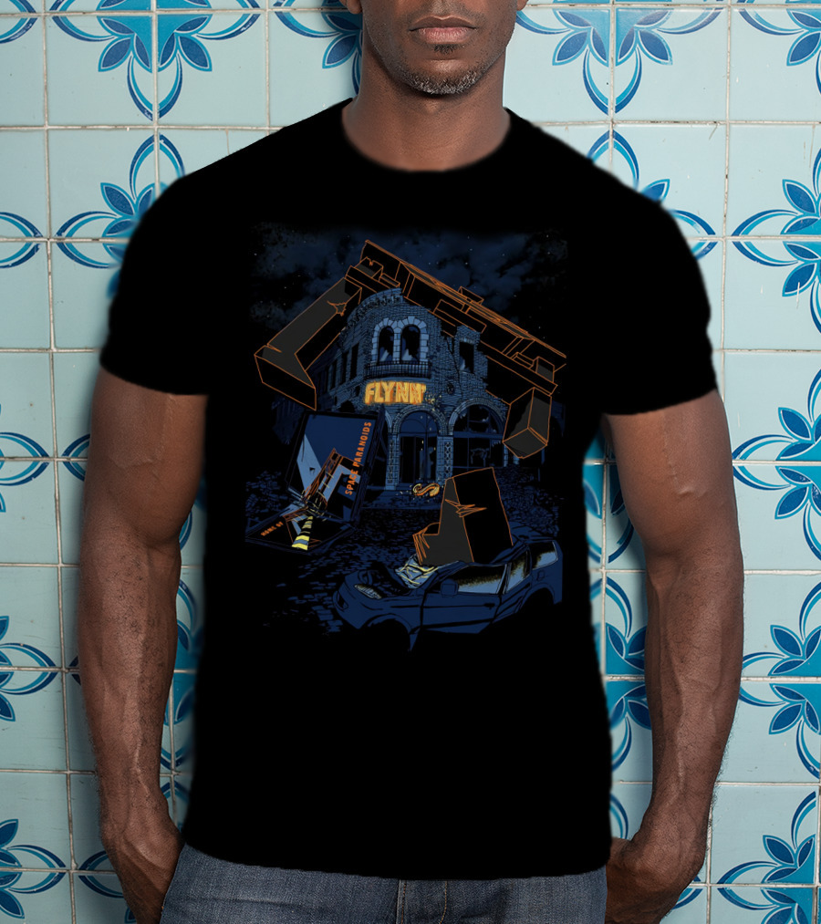 Flynn's Arcade Tron Legacy Encom Tower Flynn's Car T-Shirt