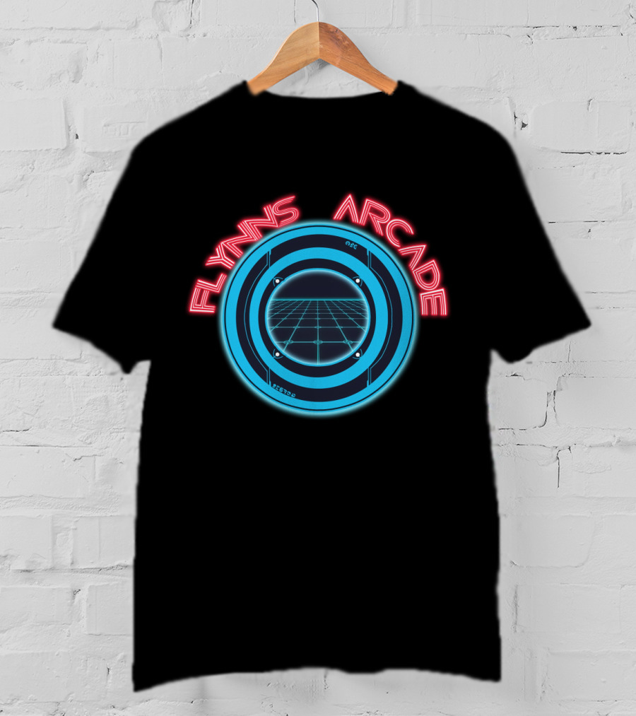 Flynn's Arcade Tron Grid Logo Neon T-Shirt