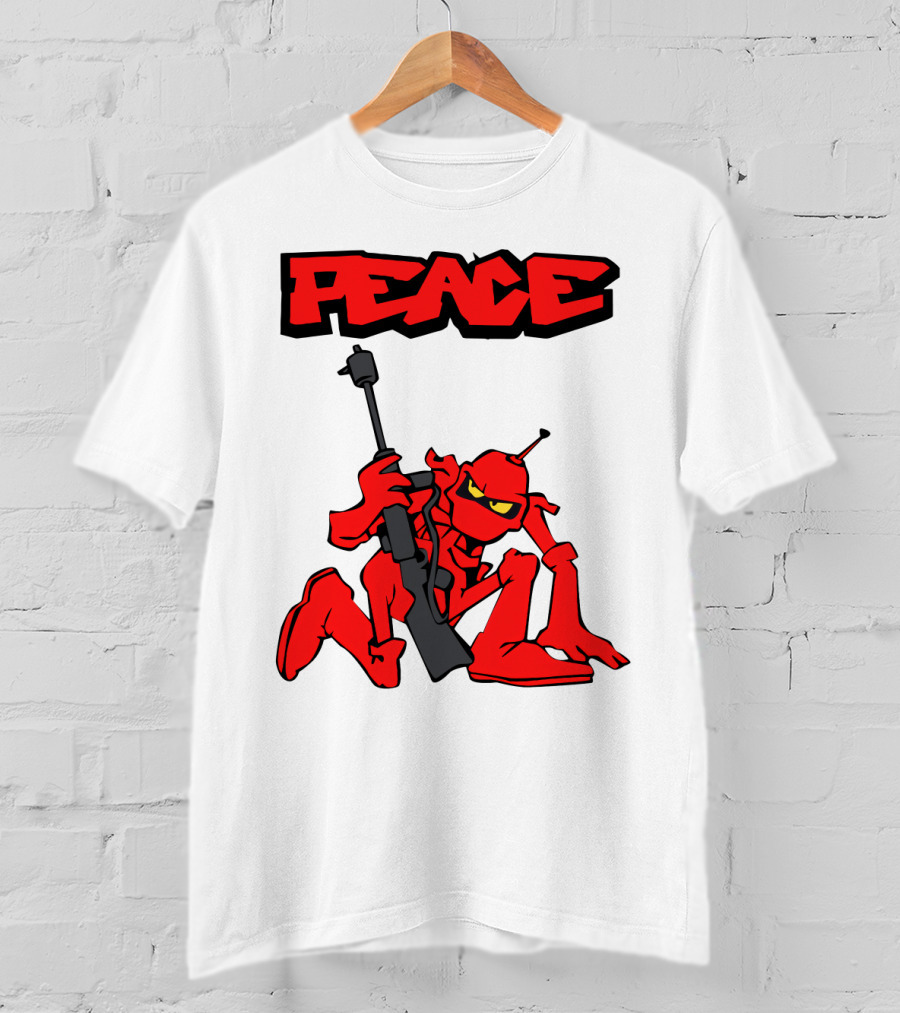PEACE Ant Holding Rifle T-Shirt