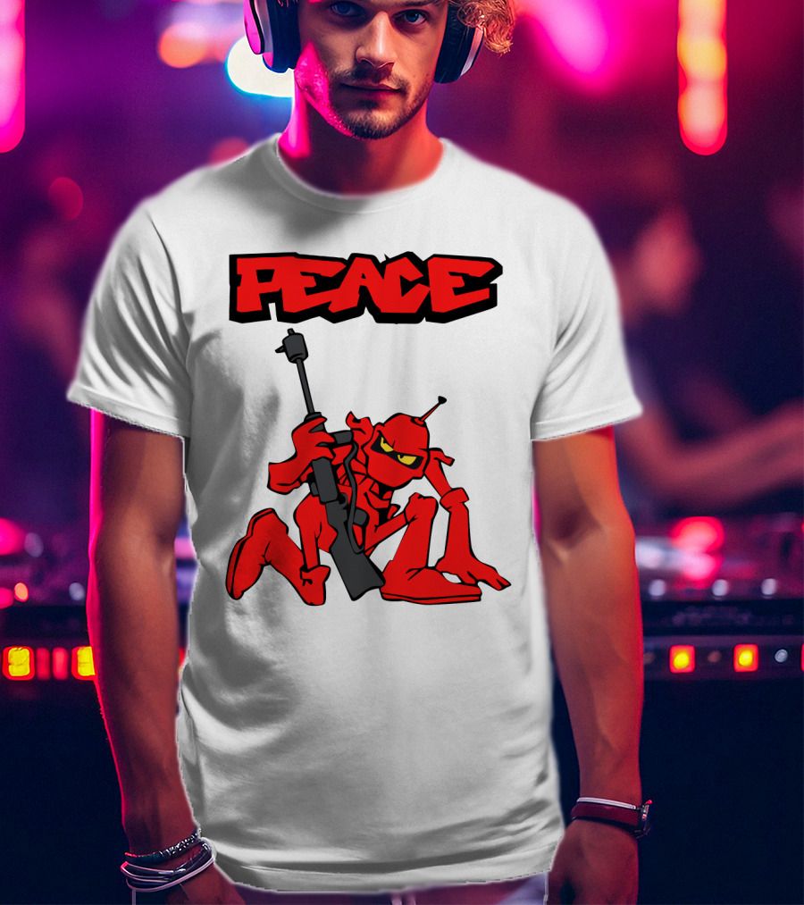 PEACE Ant Holding Rifle T-Shirt