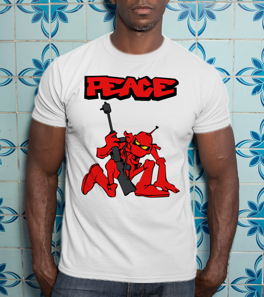 PEACE Ant Holding Rifle T-Shirt