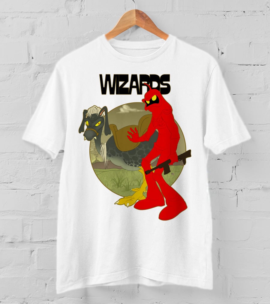 Wizards Animation Character With Red Humanoid And Armed Bird T-Shirt