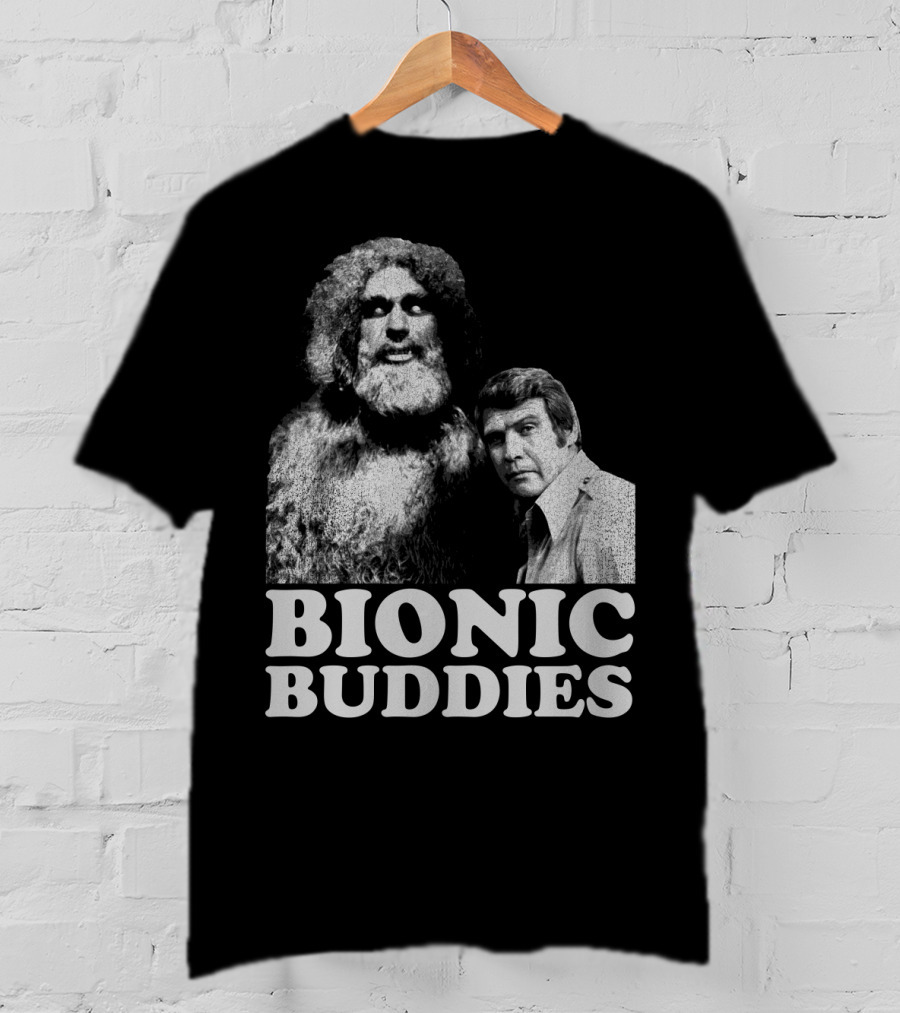 Six Million Dollar Man Bionic Buddies Retro TV Show Iconic Duo T-Shirt