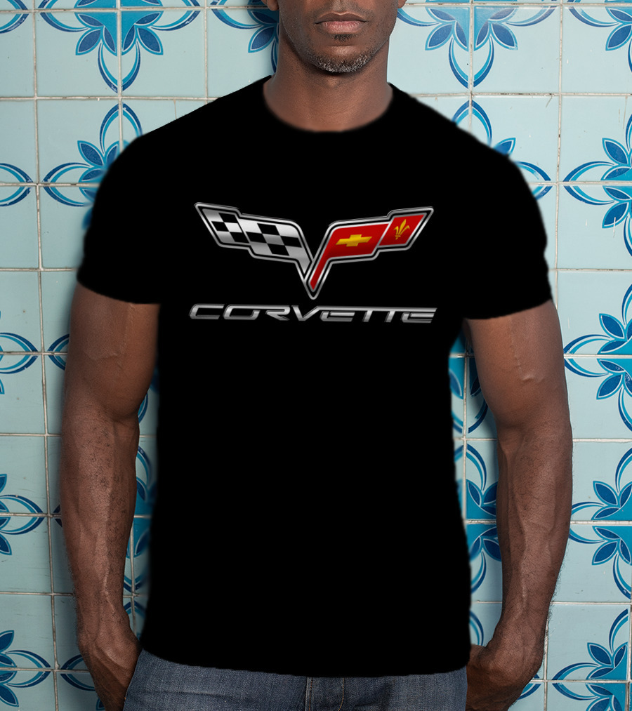 Corvette C2 Racing Flags Emblem T-Shirt