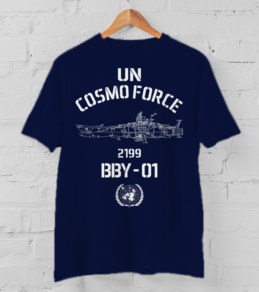 UN Cosmo Force 2199 BBY-01 Spaceship Blueprint T-Shirt