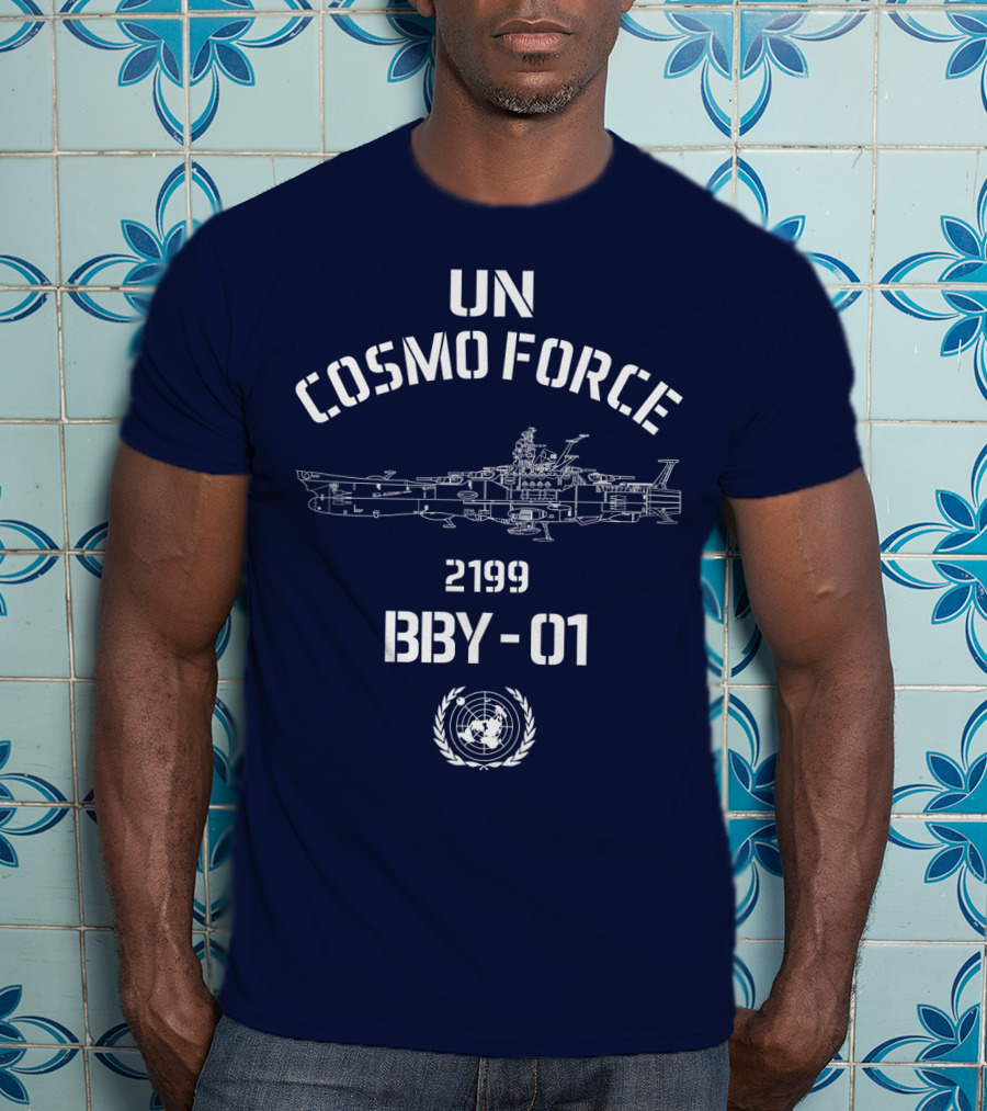 UN Cosmo Force 2199 BBY-01 Spaceship Blueprint T-Shirt