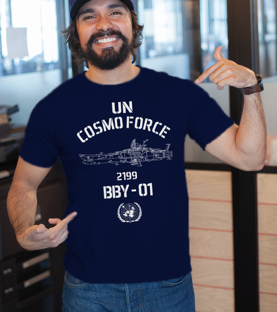 UN Cosmo Force 2199 BBY-01 Spaceship Blueprint T-Shirt