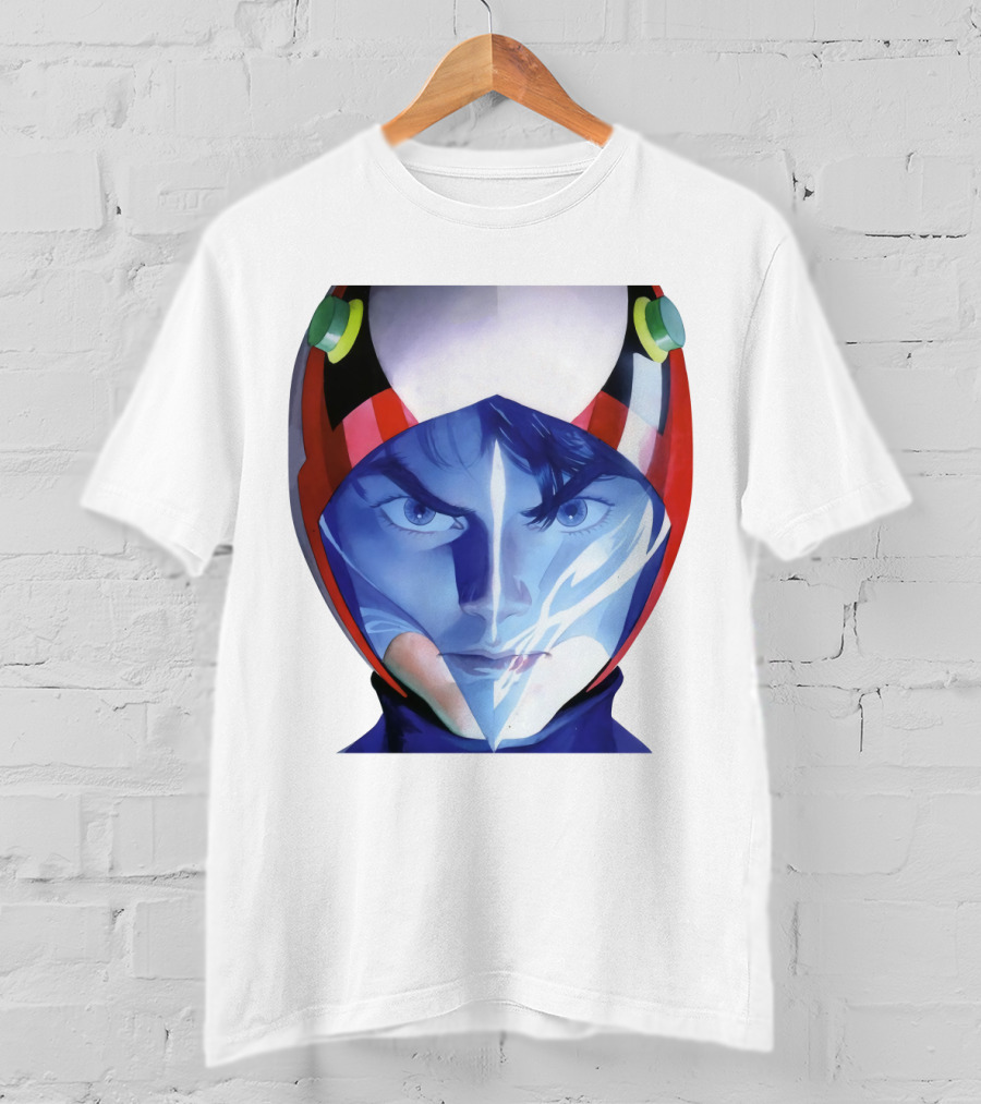 Battle Of The Planets GuideBook Helmet Face Close-Up T-Shirt