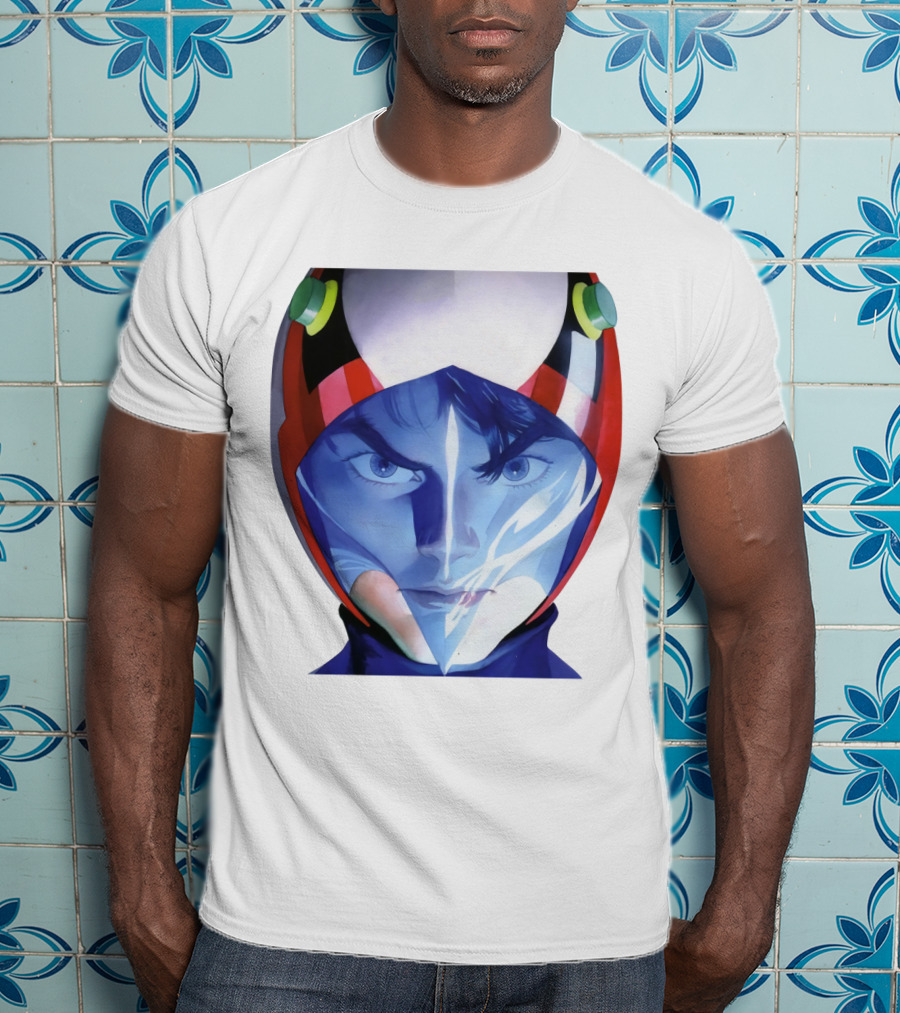 Battle Of The Planets GuideBook Helmet Face Close-Up T-Shirt