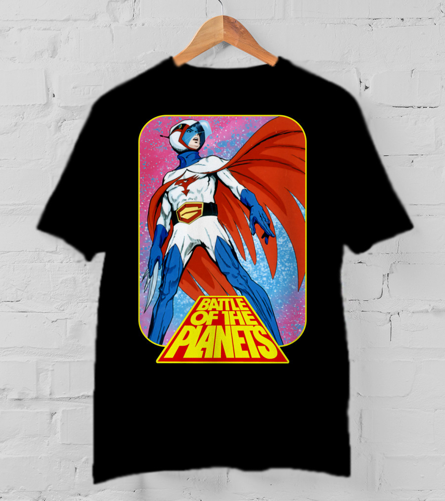 Battle Of The Planets G-Force Heroic Stance In Space Background T-Shirt