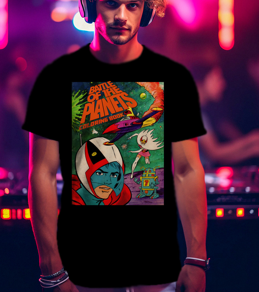 Battle Of The Planets Coloring Book Space Adventure Galaxy Team 7 Robot T-Shirt