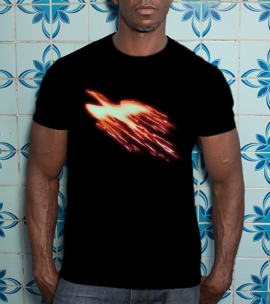God Phoenix Fiery Bird Soaring With Bright Red And Orange Flames T-Shirt