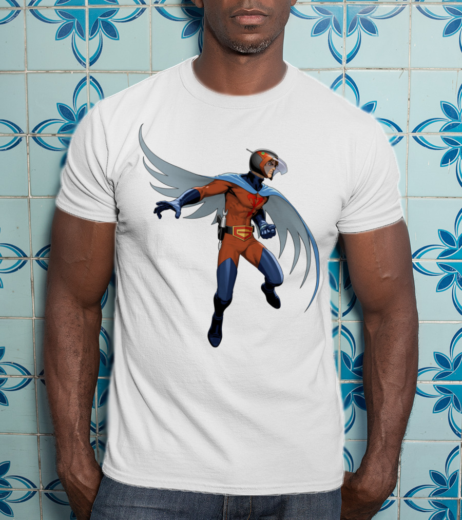 Jason Battle Of The Planets G-Force Character With Winged Cape And Helmet T-Shirt