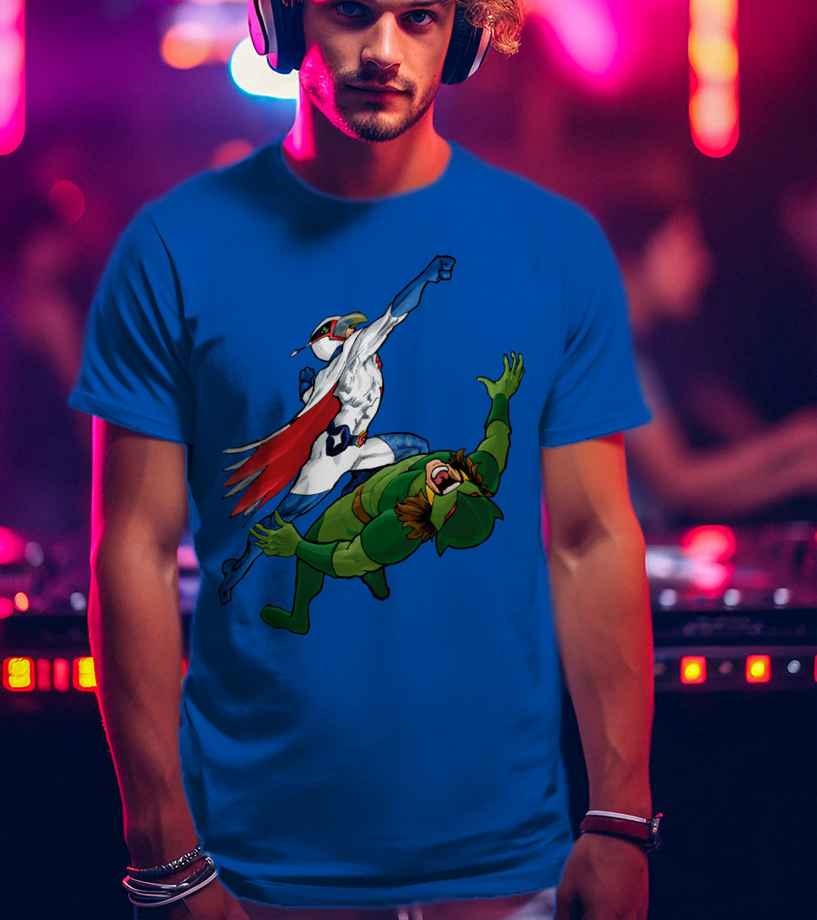 Science Ninja Team Gatchaman Battle Of The Planets Dynamic Heroic Battle Scene T-Shirt