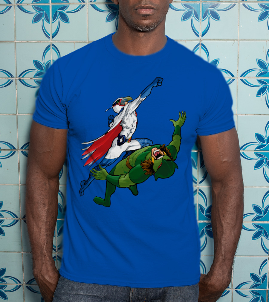Science Ninja Team Gatchaman Battle Of The Planets Dynamic Heroic Battle Scene T-Shirt