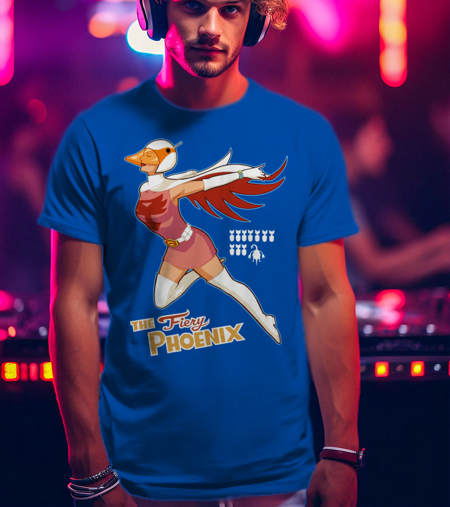 The Fiery Phoenix Winged Hero Vintage Flight T-Shirt