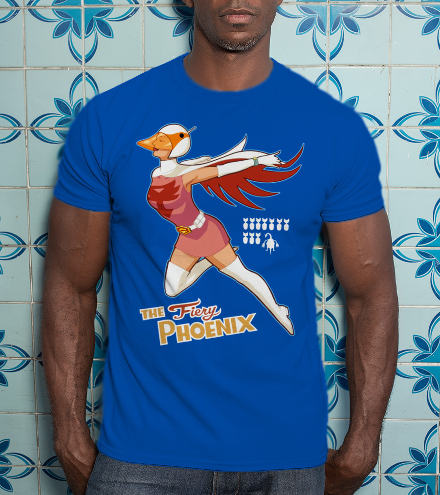 The Fiery Phoenix Winged Hero Vintage Flight T-Shirt