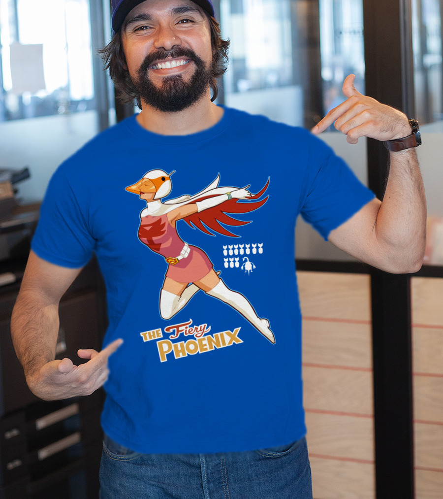 The Fiery Phoenix Winged Hero Vintage Flight T-Shirt
