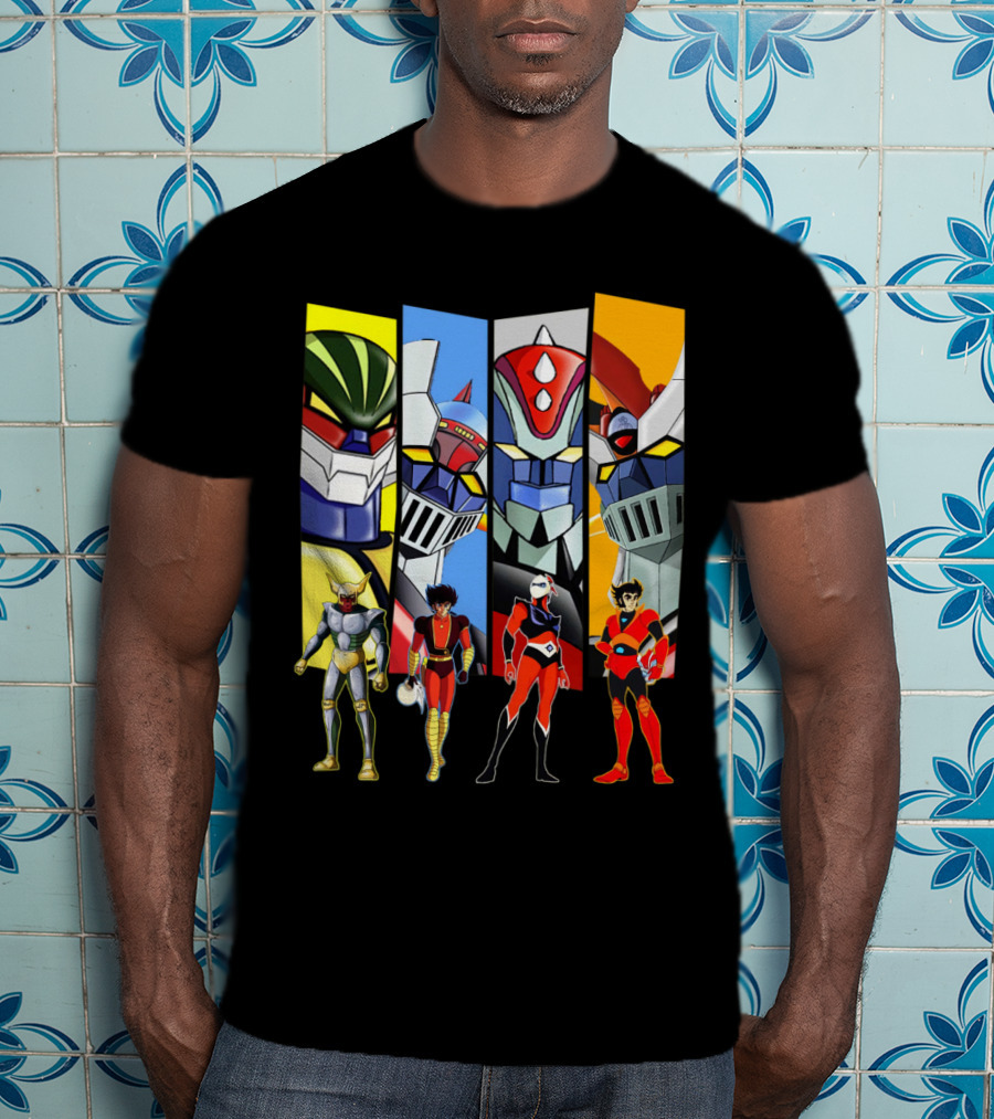 Jeeg Mazinga Mazinger Goldrake Grendizer Robot Heroes Ensemble T-Shirt