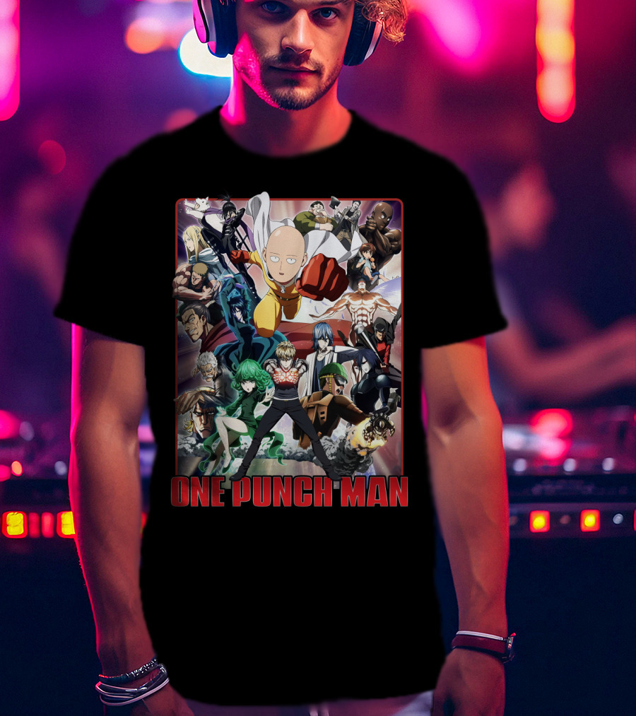 One Punch Man Cast Of Characters Ensemble T-Shirt