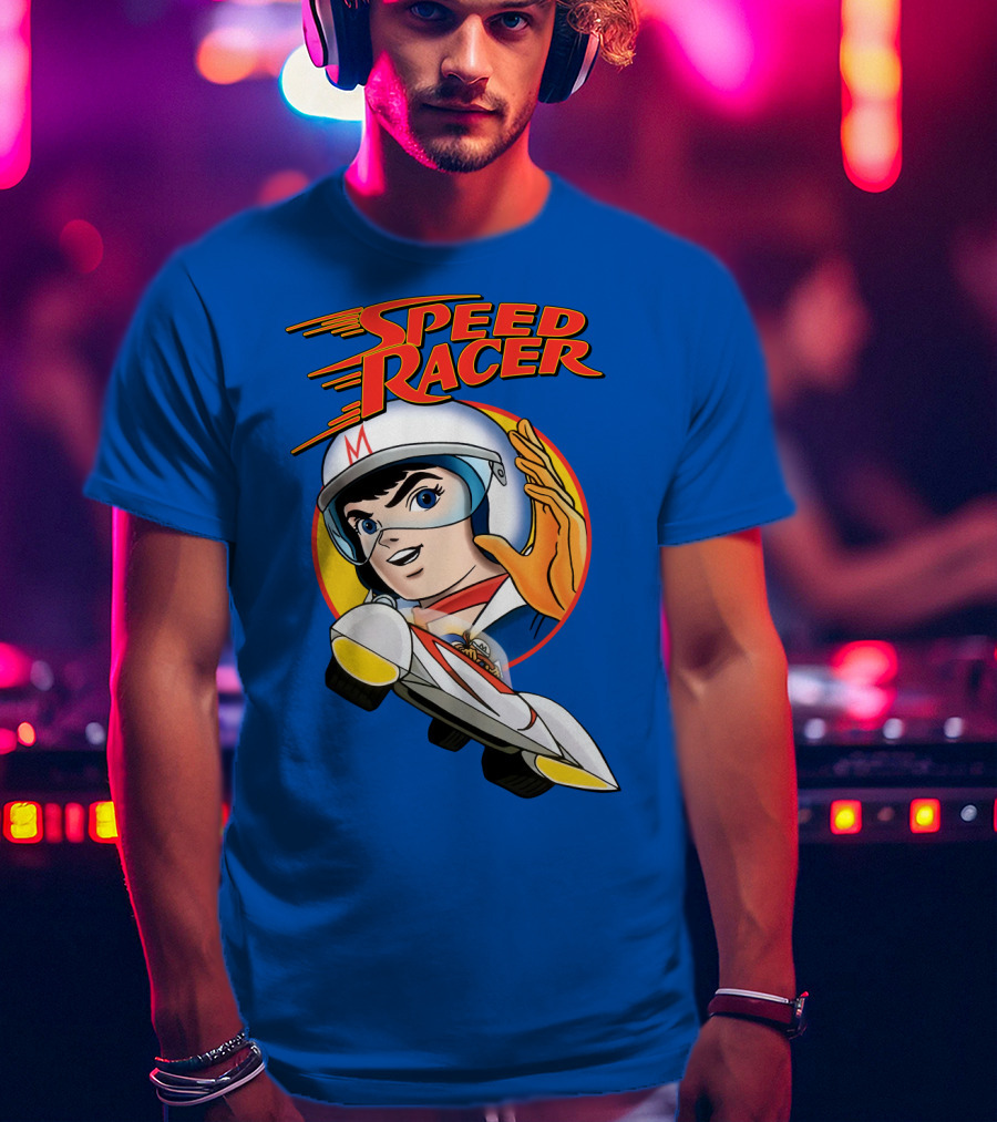 Speed Racer Character With Helmet And Car T-Shirt