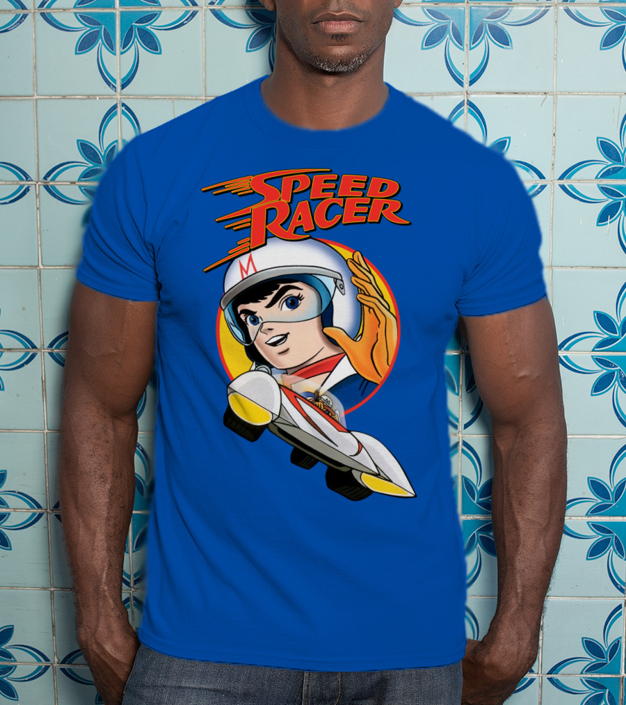Speed Racer Character With Helmet And Car T-Shirt