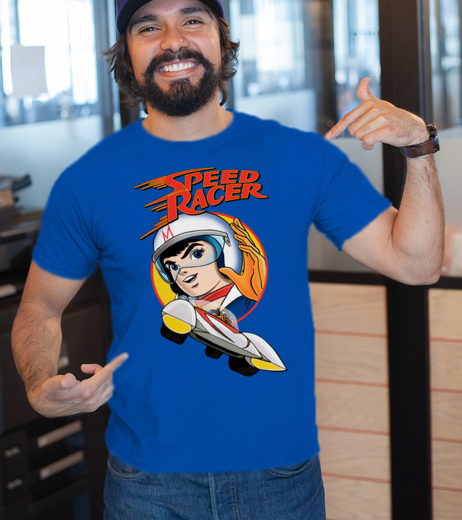Speed Racer Character With Helmet And Car T-Shirt