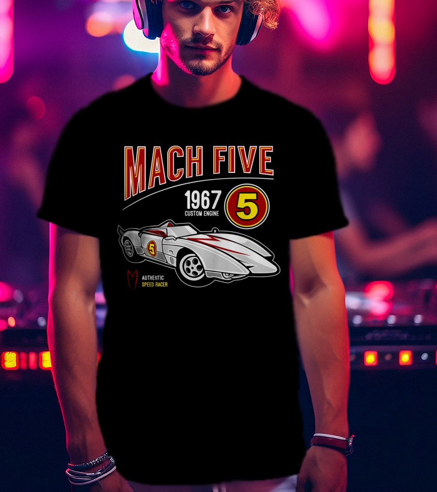 Mach Five 1967 Custom Engine Authentic Speed Racer T-Shirt