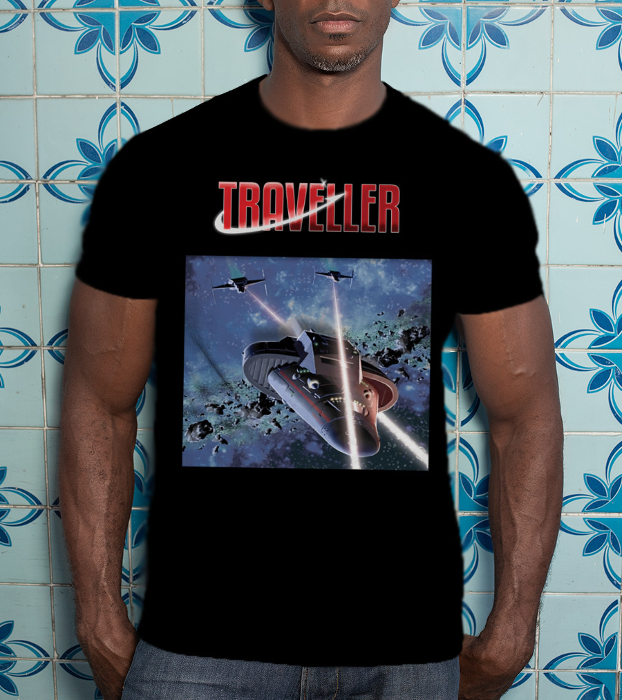 Traveller Space Adventure Cosmic Battle Scene T-Shirt